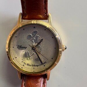 Women's Gold Faced Mickey Watch by Disney